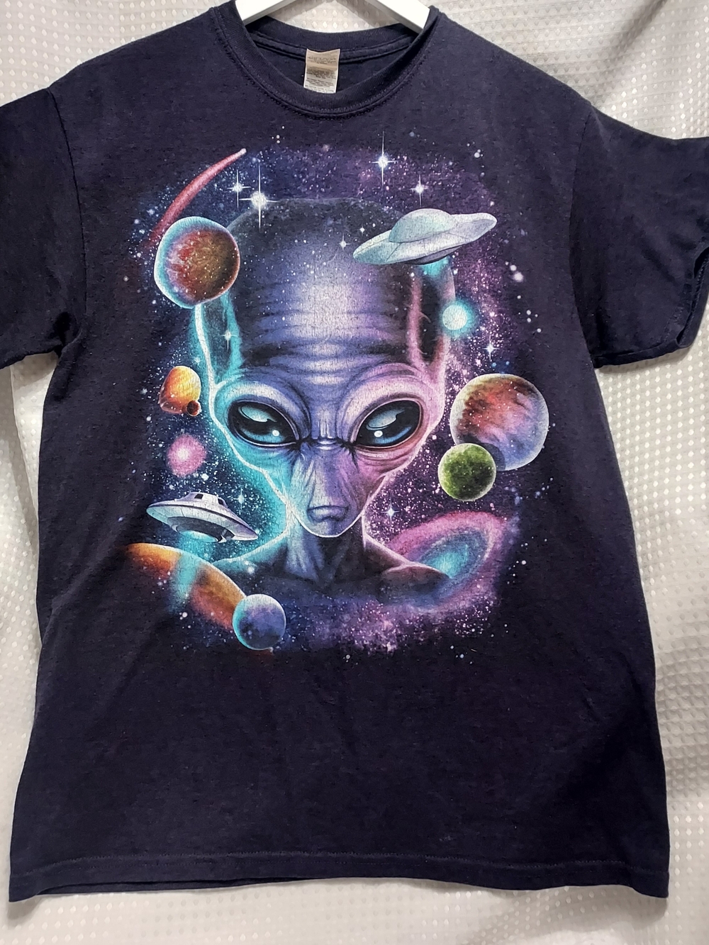 Gildan Purple Men's Alien & Planets Graphic Tee